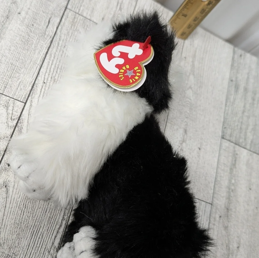 Ty Beanie Babies Black and White Plush with Red Bow